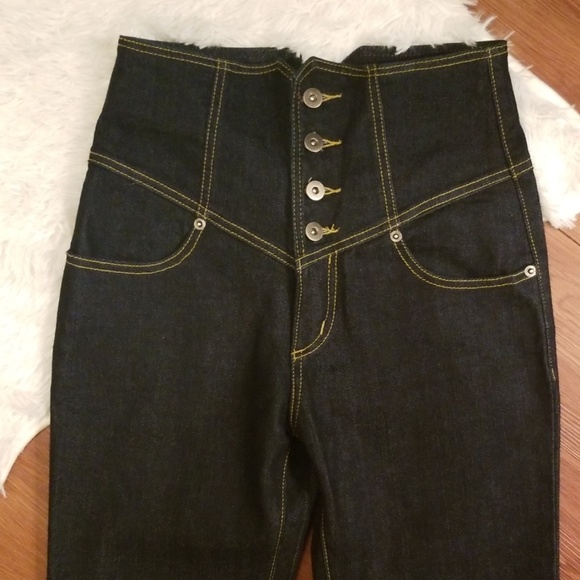 Kustomville High Rise Waisted Jeans Rockabilly 8 - Picture 2 of 8